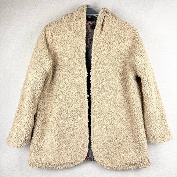Sundance Augusta Floral Sherpa Reversible Hooded Coat Size SP Warm Cozy Oversize - Picture 13 of 13
